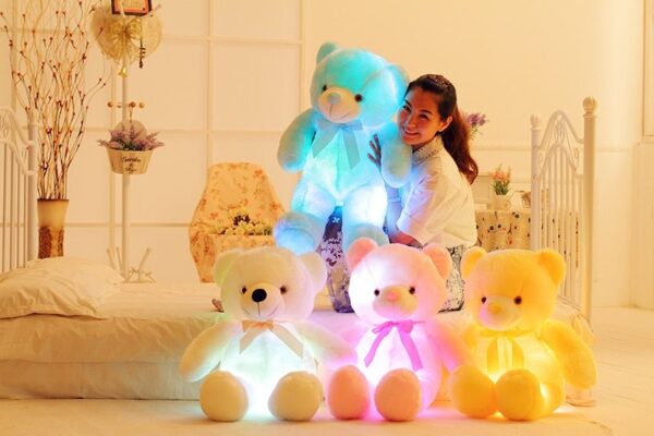 Creative Light Up LED Teddy Bear Stuffed Animals Plush Toy Colorful GlowingFor Kids Pillow